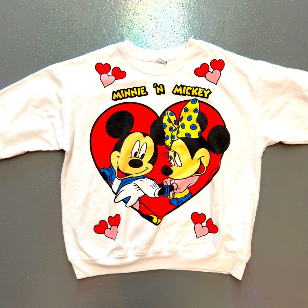 Disney Minnie and Mickey heart sweatshirt